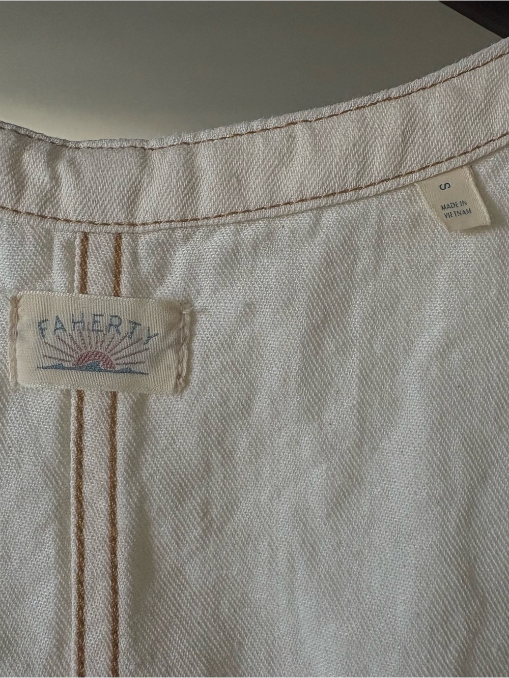 Faherty Cream Button-Front Mini Dress - Picture 5 of 5